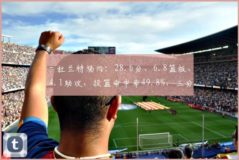 - 杜兰特场均：28.6分、6.8篮板、4.1助攻，投篮命中率49.8%，三分命中率38.7%，罚球命中率87.6%